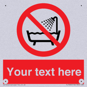 Custom Do not use this device in a bathtub shower or water-filled reservoir